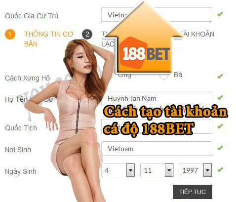 Cách tạo tài khoản cá cược nhà cái 188Bet